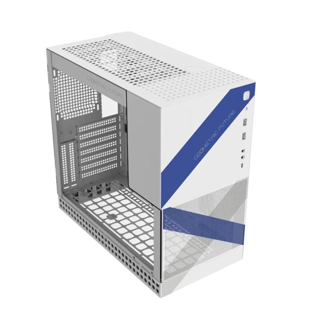 Кутия Geometric Future Model 4 Lancelot White, Middle Tower, 1x USB 3.2 Type-C, 2x USB 3.0, Mini-ITX/mATX/ATX/EATX 