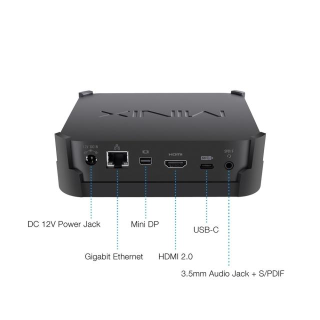 Настолен компютър MiniX NEO J50C-4 MAX, Gemini Lake Intel Pentium J5005 4C (1.5 - 2.8 GHz, 4 MB Cache), 8GB DDR4, 240GB SSD, 1x USB-C, Windows 10 Pro