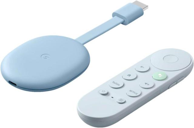 Мултимедиен плеър Google Chromecast with Google TV, HDMI, 4K, Син