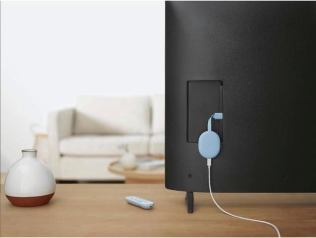 Мултимедиен плеър Google Chromecast with Google TV, HDMI, 4K, Син