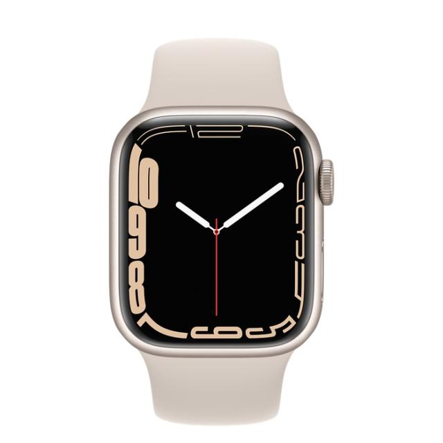 Часовник Apple Watch Series 7 GPS, 41mm Starlight Aluminium Case with Starlight Sport Band - Regular