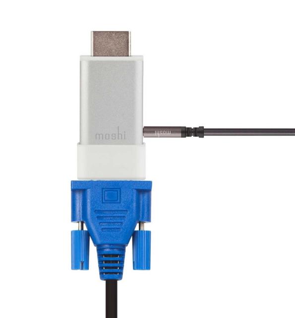 Адаптер Moshi HDMI to VGA Adapter, with Audio jack, Silver