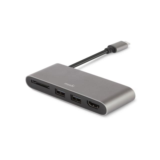 Адаптер Moshi USB-C Multimedia Adapter, HDMI, Dual USB 3.0, SD Card, Gray