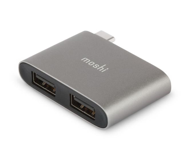 Адаптер Moshi USB-C to Dual USB-A Adapter, Titanium Gray