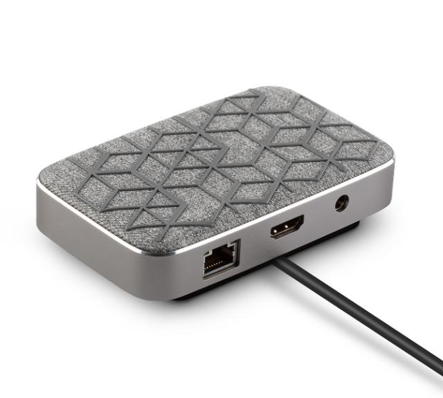 Докинг станция Moshi Symbus Q, Qi Wireless Charging pad, Compact USB-C dock, Thunderbolt 3 compatible, HDMI out, 2x USB 3.1 Gen 1, Gigabit Ethernet, Nordic Gray