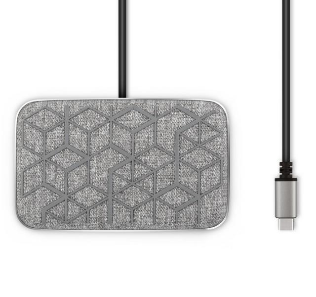 Докинг станция Moshi Symbus Q, Qi Wireless Charging pad, Compact USB-C dock, Thunderbolt 3 compatible, HDMI out, 2x USB 3.1 Gen 1, Gigabit Ethernet, Nordic Gray