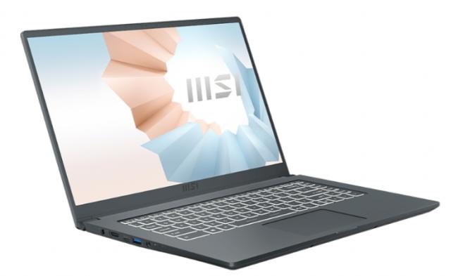 Лаптоп MSI Modern 15 A4M, AMD Ryzen 7 5700U (8C/16T, up to 4.3GHz, 8MB L3), 15.6" FHD 1920x1080, AG, IPS-Level, AMD Graphics, 8GB (1x8) DDR4 3200, 512GB PCIe SSD, WebCam 720p, Wi-Fi 6E, BT 5.2, backlight KB (White), 2Y, 3 cell 52Whr, Carbon Gray, NO 