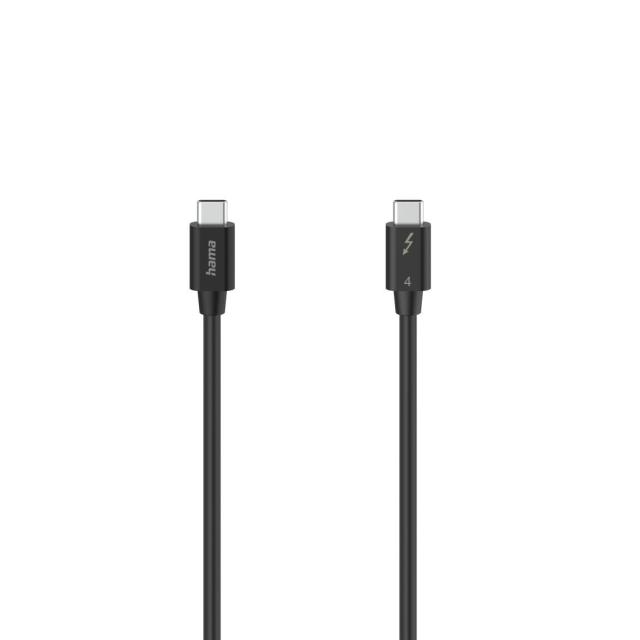 Кабел HAMA USB Type-C към USB Type-C Thunderbolt-4, 40 Gbit/s, 5A, 100W, Ultra-HD 8K, 0.80 m