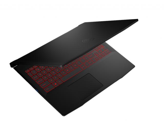 Лаптоп MSI Katana GF66 11UE, RTX3060 GDDR6 6GB, 15.6" FHD (1920x1080), 144Hz, i5-11400H (6C/12T, up to 4.40 GHz, 12MB), 8GB (1x8) DDR4 3200, 512GB PCIe Gen3x4 SSD, Intel Wi-Fi 6, BT5.1, Single backlight KB (RED), 3 cell, 53.5 Whr, NO OS, Black, 2Y, 2