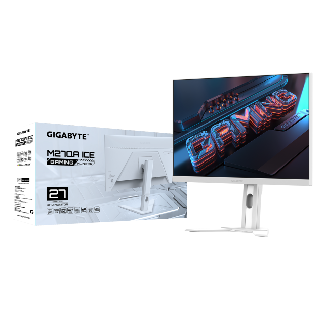 Монитор Gigabyte M27QA ICE, 27.0" (68.58 cm) QHD IPS, 180Hz, 1ms, 1 000:1, 350 cd/m2, HDMI, DP, USB, USB Type-C