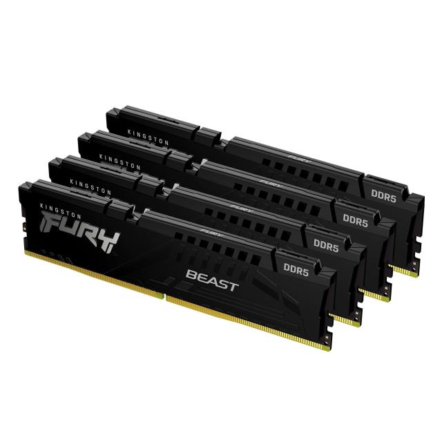 Памет Kingston FURY Beast Black 128GB (4x32GB) DDR5 5200MHz, CL40, 1.25 V 