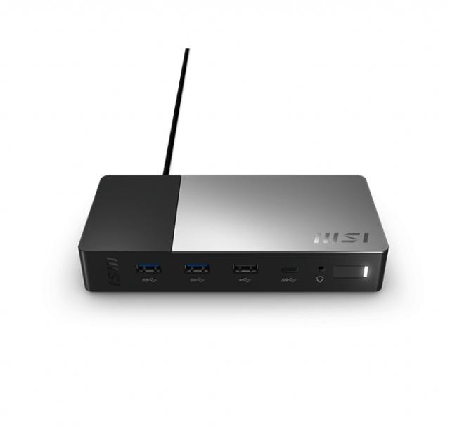 Докинг станция MSI USB-C Docking Station Gen 2,  Support 100W PD Charging, up to 3 Monitors, 1x (4K@60Hz) HDMI, 1xType-C (USB3.2 Gen2/DP), 1x DP, Gb LAN, 1x Mic-in/Headphone-out Combo Jack, 1x USB2.0, 1x Type-C USB3.2 Gen2, 2x Type-A USB3.2 Gen2, 150