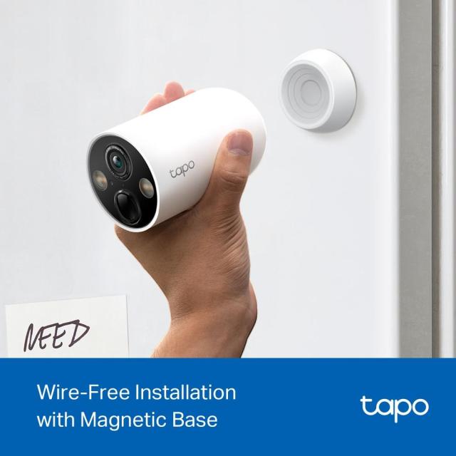 IP камера TP-Link Tapo C425, насочена "bullet" камера, 4MPix, IR, външна IP66, Wi-Fi, microSD слот до 512GB, микрофон и говорител