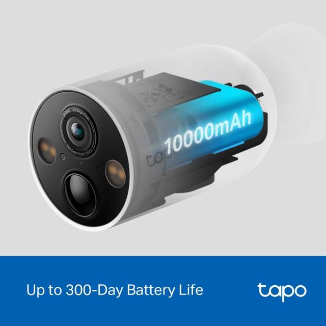 IP камера TP-Link Tapo C425, насочена "bullet" камера, 4MPix, IR, външна IP66, Wi-Fi, microSD слот до 512GB, микрофон и говорител