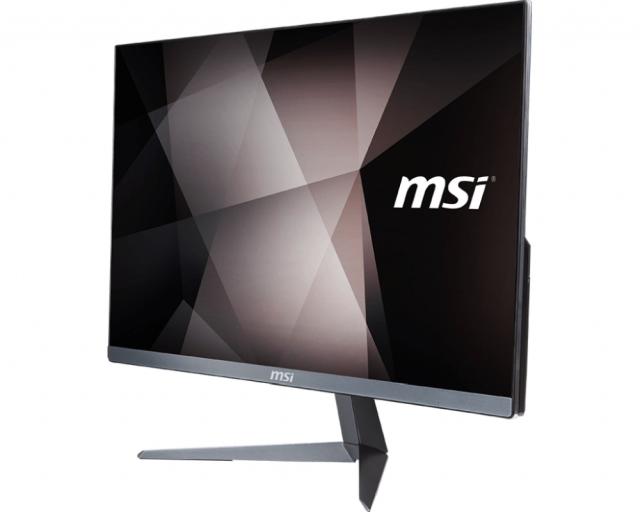 Настолен компютър - всичко в едно MSI PRO 24X 10M-014EU, i3-10110U, 23.8" IPS Grade Narrow 2.2mm Panel, 1920x1080 with Anti-Flicker, UHD Graphics, RAM 8GB (1x8), 1 slot free, SSD 512GB M.2 PCIE, 2.5'' slot free, Dual LAN, 802.11 AC, BT 5, Speakers, W