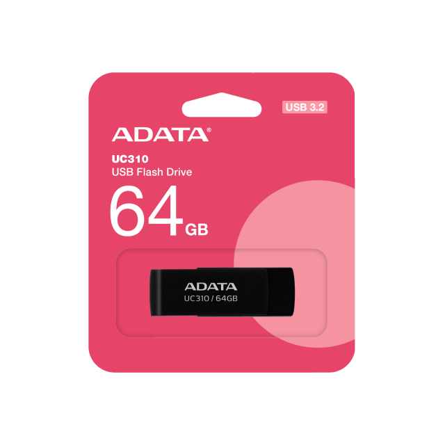 USB памет ADATA UC310 64GB, USB 3.2 Gen1, BLACK