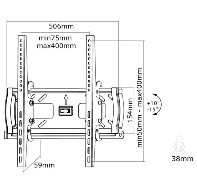 Стойка Neomounts by NewStar Flat Screen Wall Mount (tiltable, incl. lock)