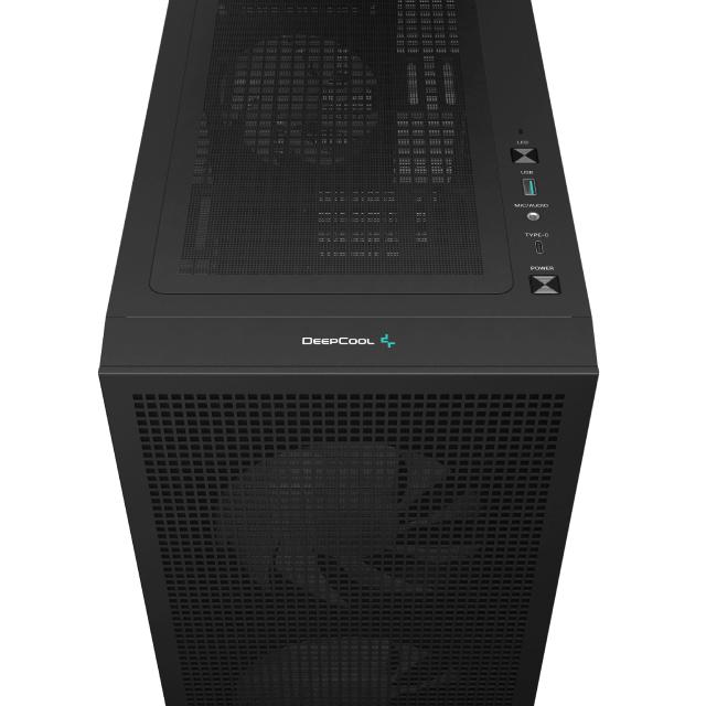 Кутия DeepCool CH360 DIGITAL Black, Mini Tower, 1x USB 3.0, 1x USB 3.1 Type-C, 1x HD Audio, microATX / Mini-ITX