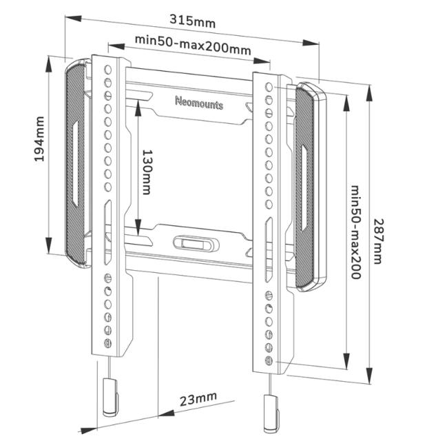 Стойка Neomounts by NewStar Screen Wall Mount (fixed, ultra thin, VESA 200x200)