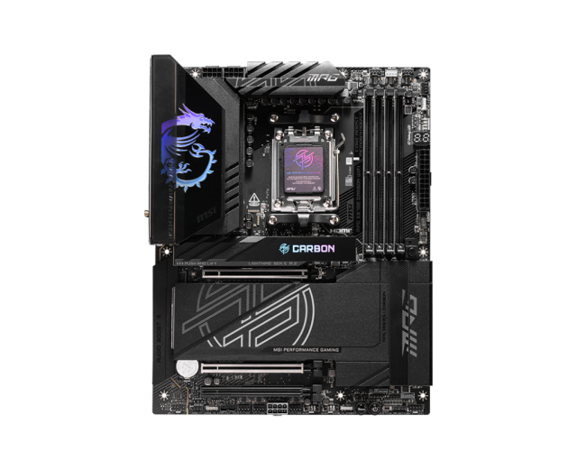 Дънна платка MSI MPG X870E CARBON WIFI, AM5, 4x DDR5, PCIe 5.0, 4x M.2 NVMe, 4x SATA 6G, HDMI, Wi-Fi 7, ATX