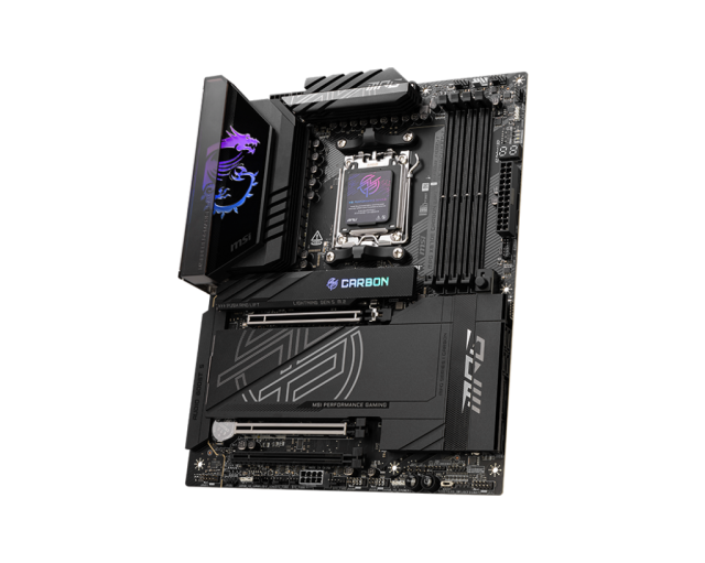 Дънна платка MSI MPG X870E CARBON WIFI, AM5, 4x DDR5, PCIe 5.0, 4x M.2 NVMe, 4x SATA 6G, HDMI, Wi-Fi 7, ATX