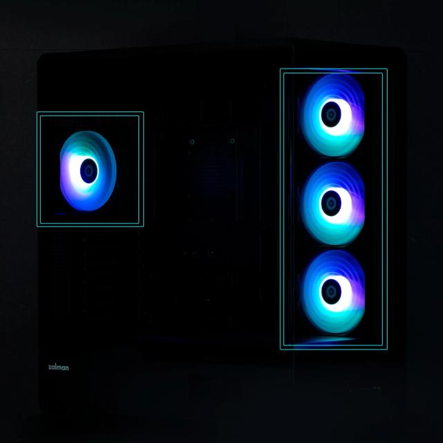Кутия за компютър Zalman P50 DS RGB Black, Middle Tower, 1x USB Type-C, 2x USB 3.0, 1x HD Audio, ATX / mATX / Mini-ITX