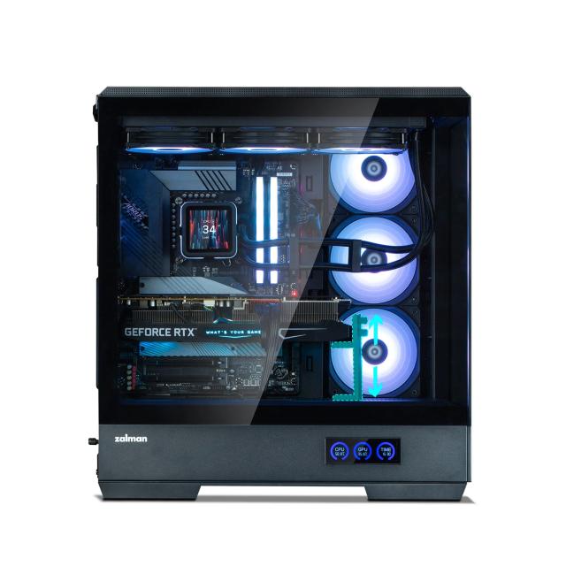 Кутия за компютър Zalman P50 DS RGB Black, Middle Tower, 1x USB Type-C, 2x USB 3.0, 1x HD Audio, ATX / mATX / Mini-ITX