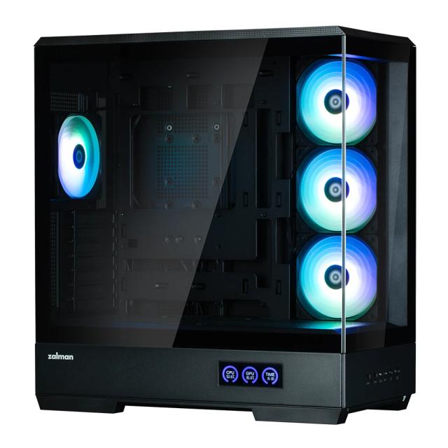 Кутия за компютър Zalman P50 DS RGB Black, Middle Tower, 1x USB Type-C, 2x USB 3.0, 1x HD Audio, ATX / mATX / Mini-ITX