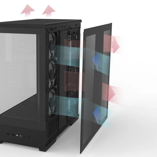 Кутия за компютър Zalman P50 DS RGB Black, Middle Tower, 1x USB Type-C, 2x USB 3.0, 1x HD Audio, ATX / mATX / Mini-ITX