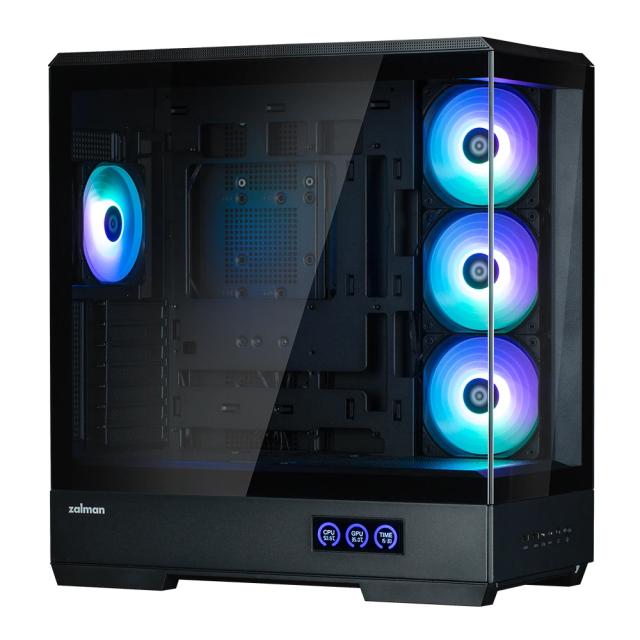 Кутия за компютър Zalman P50 DS RGB Black, Middle Tower, 1x USB Type-C, 2x USB 3.0, 1x HD Audio, ATX / mATX / Mini-ITX