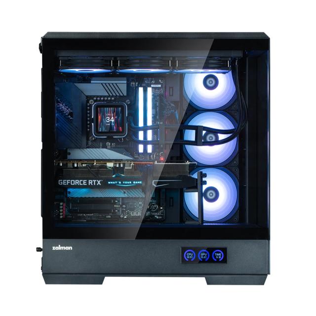 Кутия за компютър Zalman P50 DS RGB Black, Middle Tower, 1x USB Type-C, 2x USB 3.0, 1x HD Audio, ATX / mATX / Mini-ITX