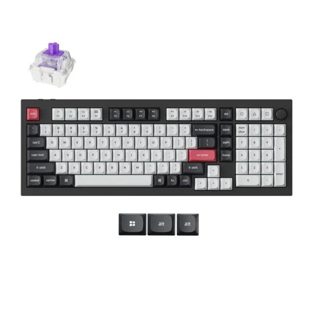 Механична клавиатура Keychron Q5 HE QMK Carbon Black, Bluetooth/Wireless, Gateron Double-Rail Magnetic Nebula Switch