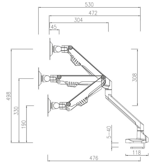 Стойка Neomounts by NewStar Flat Screen Desk Mount (clamp/grommet)
