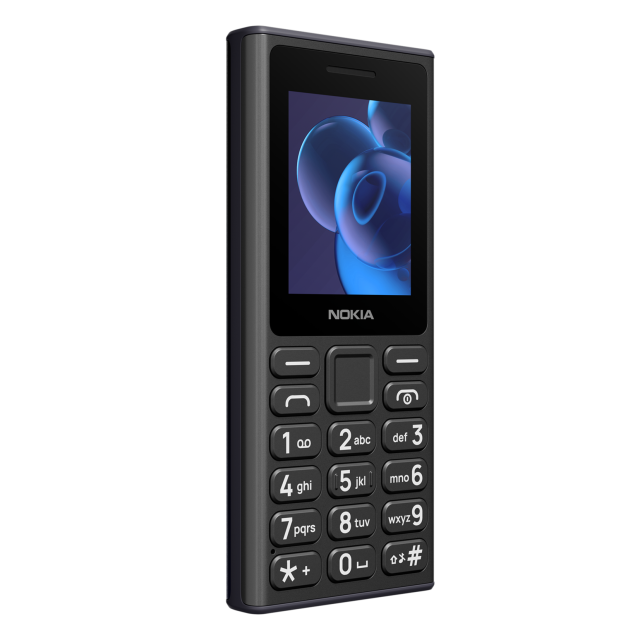 Телефон Nokia 110  DS BLACK 2025, 2" (5.08 cm) TFT QVGA LED, 4MB RAM, 4MB Flash памет (+ microSD), Bluetooth, USB Type-C