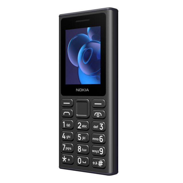 Телефон Nokia 110  DS BLACK 2025, 2" (5.08 cm) TFT QVGA LED, 4MB RAM, 4MB Flash памет (+ microSD), Bluetooth, USB Type-C