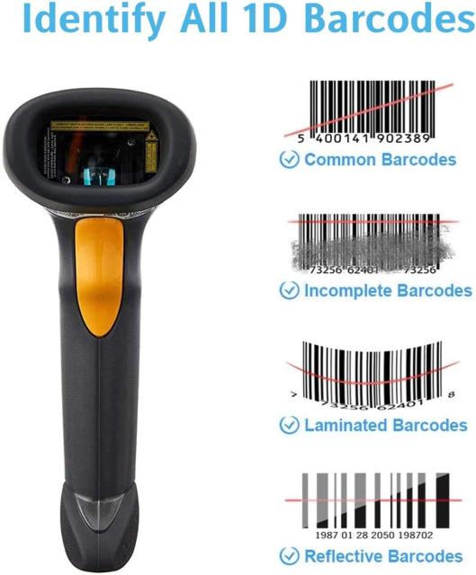 Баркод скенер Symbol LS2208, USB, RS-232, кабел и стойка
