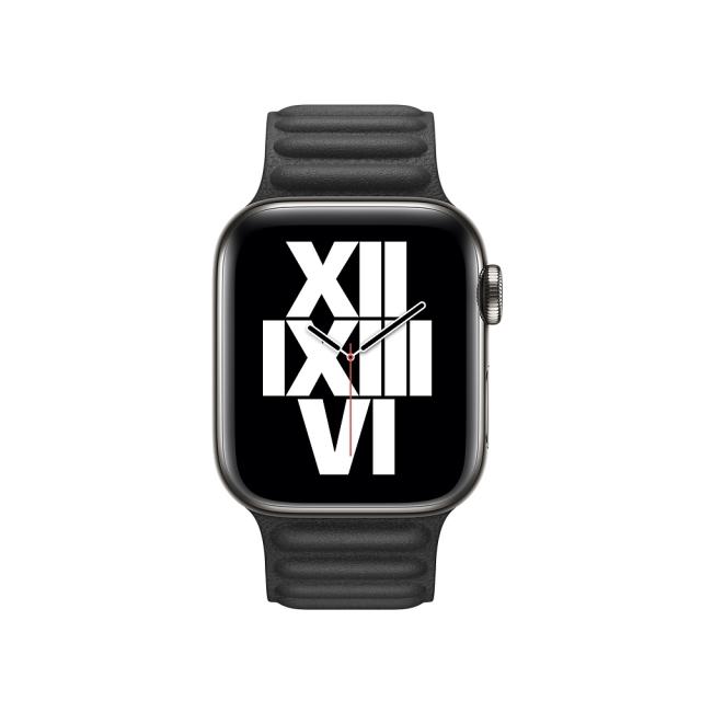Каишка за часовник Apple Watch 40mm Band: Black Leather Link - Small