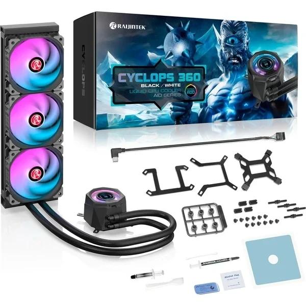 Охладител за процесор Raijintek Water Cooling, CYCLOPS 360 Black, LGA1851/LGA1700/AM5