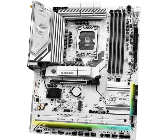 Дънна платка ASRock B860 STEEL LEGEND WIFI 6E, LGA1851, 4x DDR5, 3x M.2, 4x SATA 6Gb/s, Wi-Fi 6E, BLUETOOTH 5.3, HDMI, DP, ATX