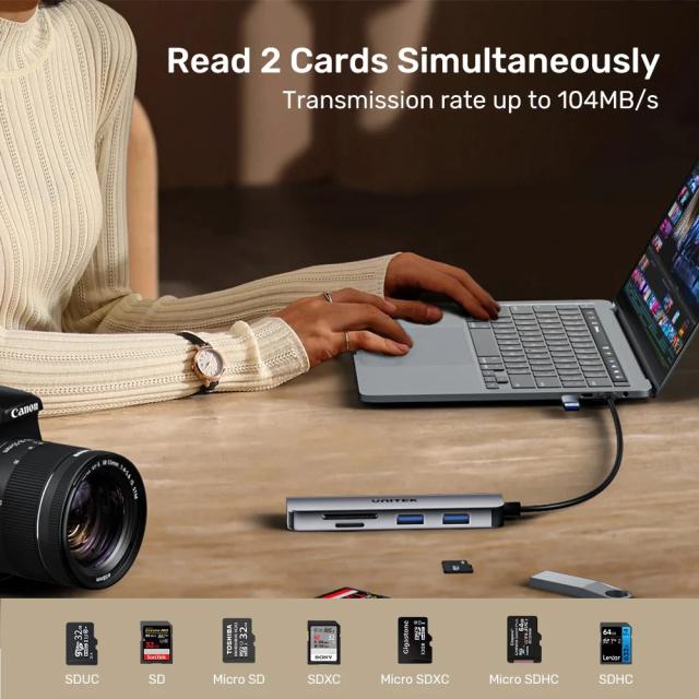 USB хъб Unitek 3-портов, 3 x USB 3.0, USB Type-C/USB-A