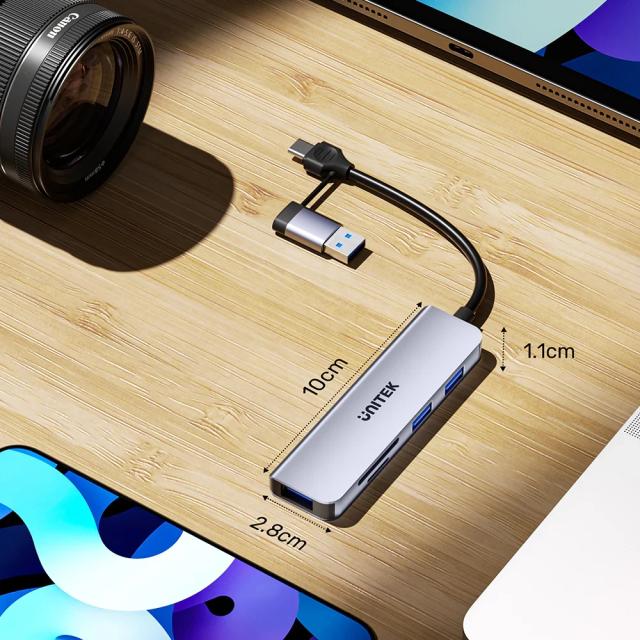 USB хъб Unitek 3-портов, 3 x USB 3.0, USB Type-C/USB-A