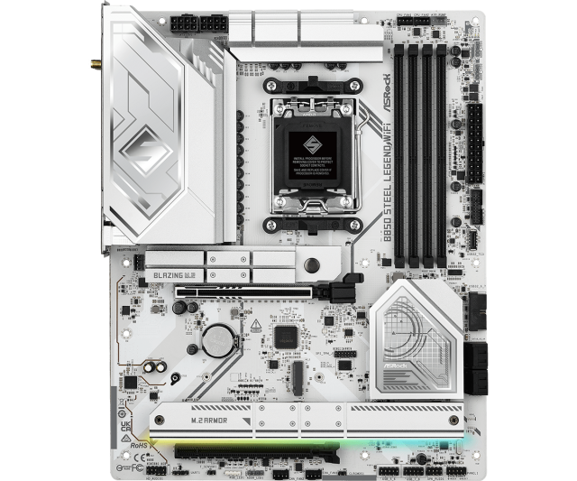 Дънна платка ASRock B850 STEEL LEGEND WIFI 7, AM5, 4x DDR5, 4x M2, 4x SATA 6Gb/s, Wi-Fi 7/Bluetooth V5.4, HDMI, ATX