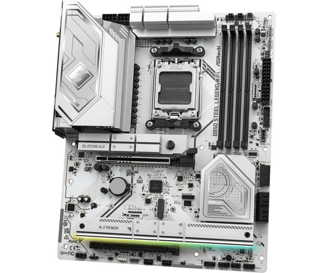 Дънна платка ASRock B850 STEEL LEGEND WIFI 7, AM5, 4x DDR5, 4x M2, 4x SATA 6Gb/s, Wi-Fi 7/Bluetooth V5.4, HDMI, ATX