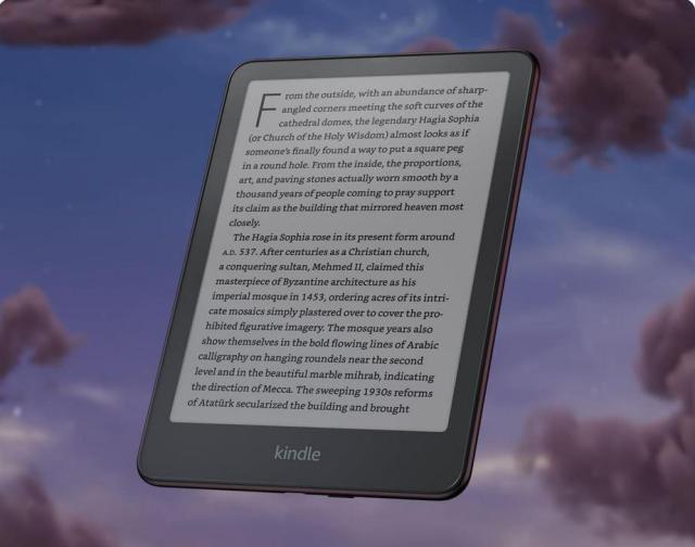 Електронна книга eBook Kindle Paperwhite Signature Edition 2024, 12 генерация, 7" (17.78 cm), 32GB, Wi-Fi/Bluetooth, IPX8, metalilic rasberry