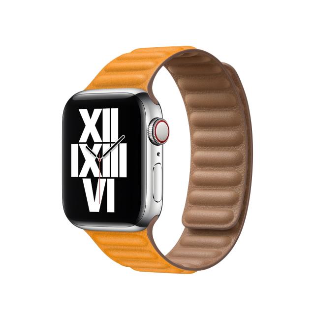 Каишка за часовник Apple Watch 40mm Band: California Poppy Leather Link - Large (Seasonal Fall 2020)