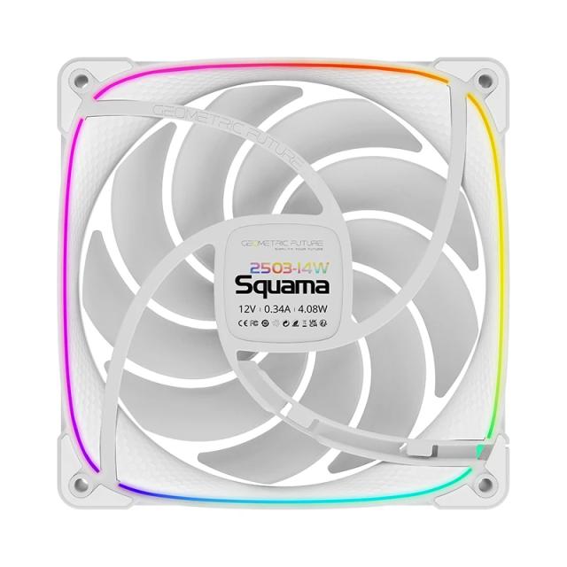 Комплект вентилатори Geometric Future Squama 2503W-14, 3 x 140mm, ARGB, 4 pin PWM, White