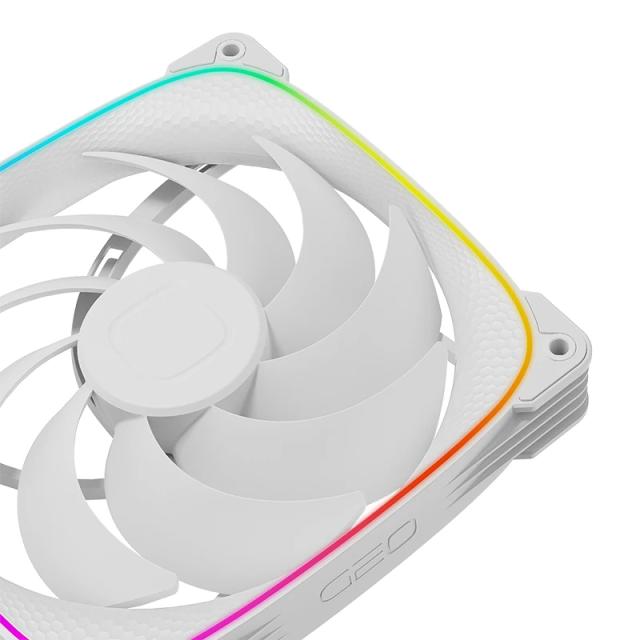 Комплект вентилатори Geometric Future Squama 2503W-14, 3 x 140mm, ARGB, 4 pin PWM, White