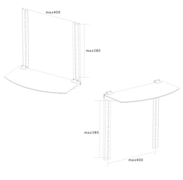 Стойка Neomounts by NewStar AV shelf to use with flat screen mount
