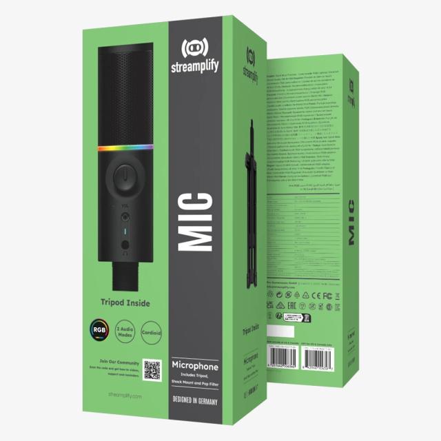 Професионален стрийминг микрофон с трипод Streamplify Streaming Microphone With Tripod RGB