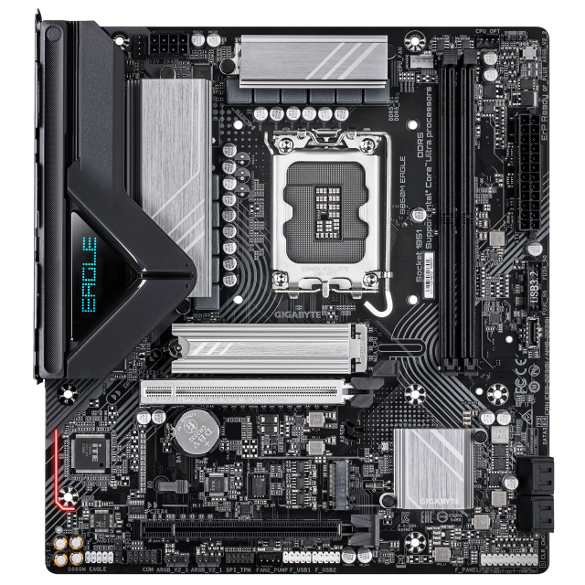 Дънна платка GIGABYTE B860M EAGLE, LGA1851, 2x DDR5, 2x M.2, 4x SATA 6Gb/s, HDMI, DP, Micro ATX
